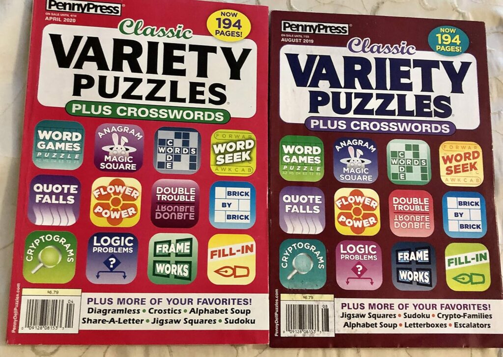 Lot of (2) Penny Press Classic Variety Puzzles Word Games Plus ...