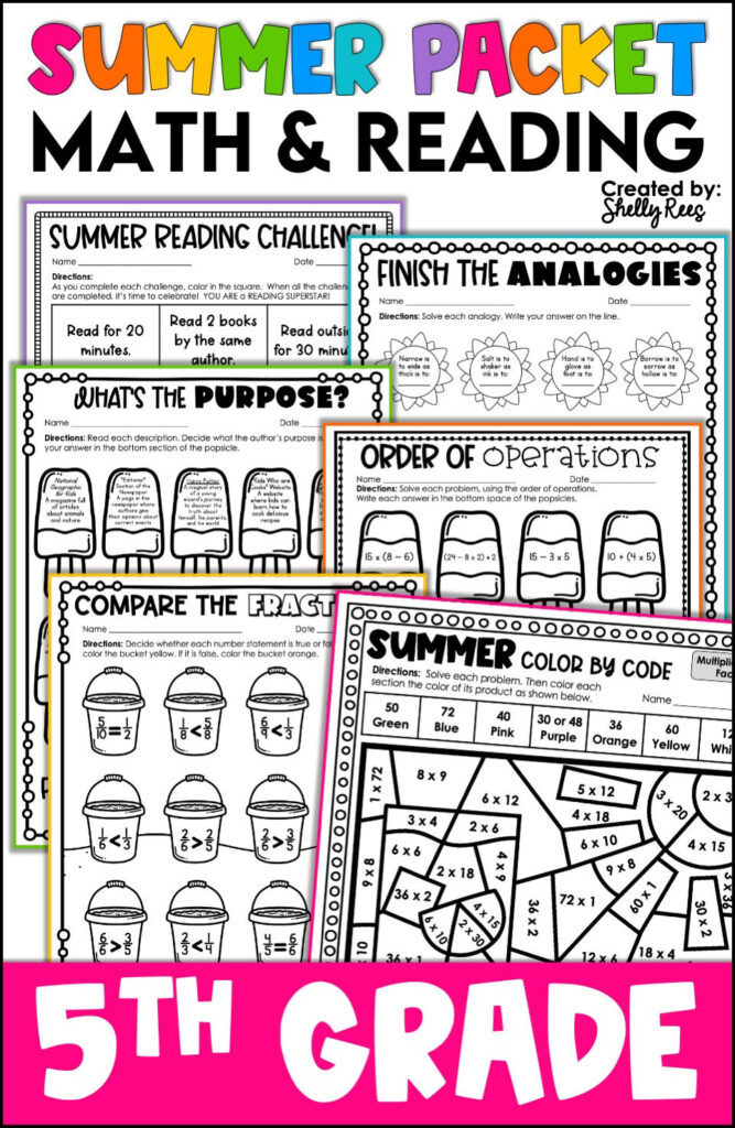 Math Packets For 5th Grade – 5th Grade Summer Review Packet 5th Grade End of Year Math & Reading … Math Packets For 5th Grade - 5th Grade Summer Review Packet 5th Grade End of Year Math & Reading ...
