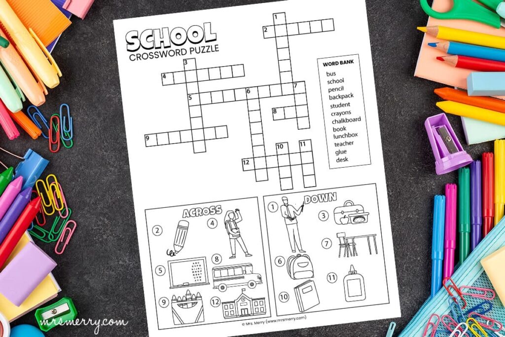 Middle School Crossword Puzzle Printable - Crossword Puzzle Template