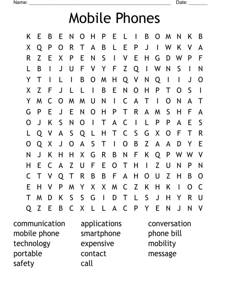Mobile Phones Word Search – WordMint Mobile Phones Word Search - WordMint