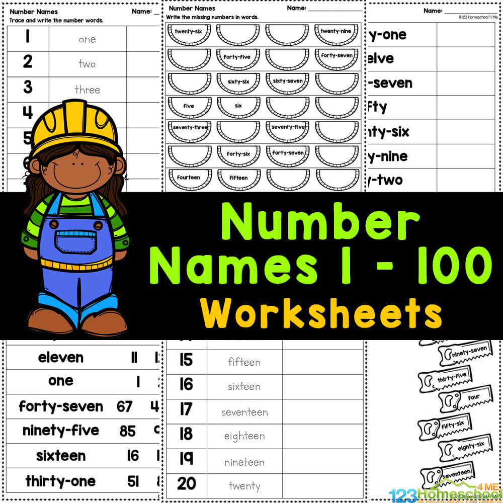 Number Names 1 To 100 Worksheet Pdf Free Printable - Infoupdate.org