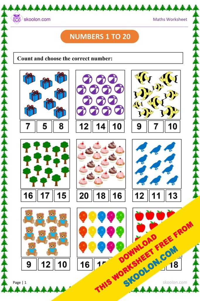 Numbers 1 To 20 In English Worksheets – Numbers 1 20 Numbers 1 To 20 In English Worksheets - Numbers 1 20