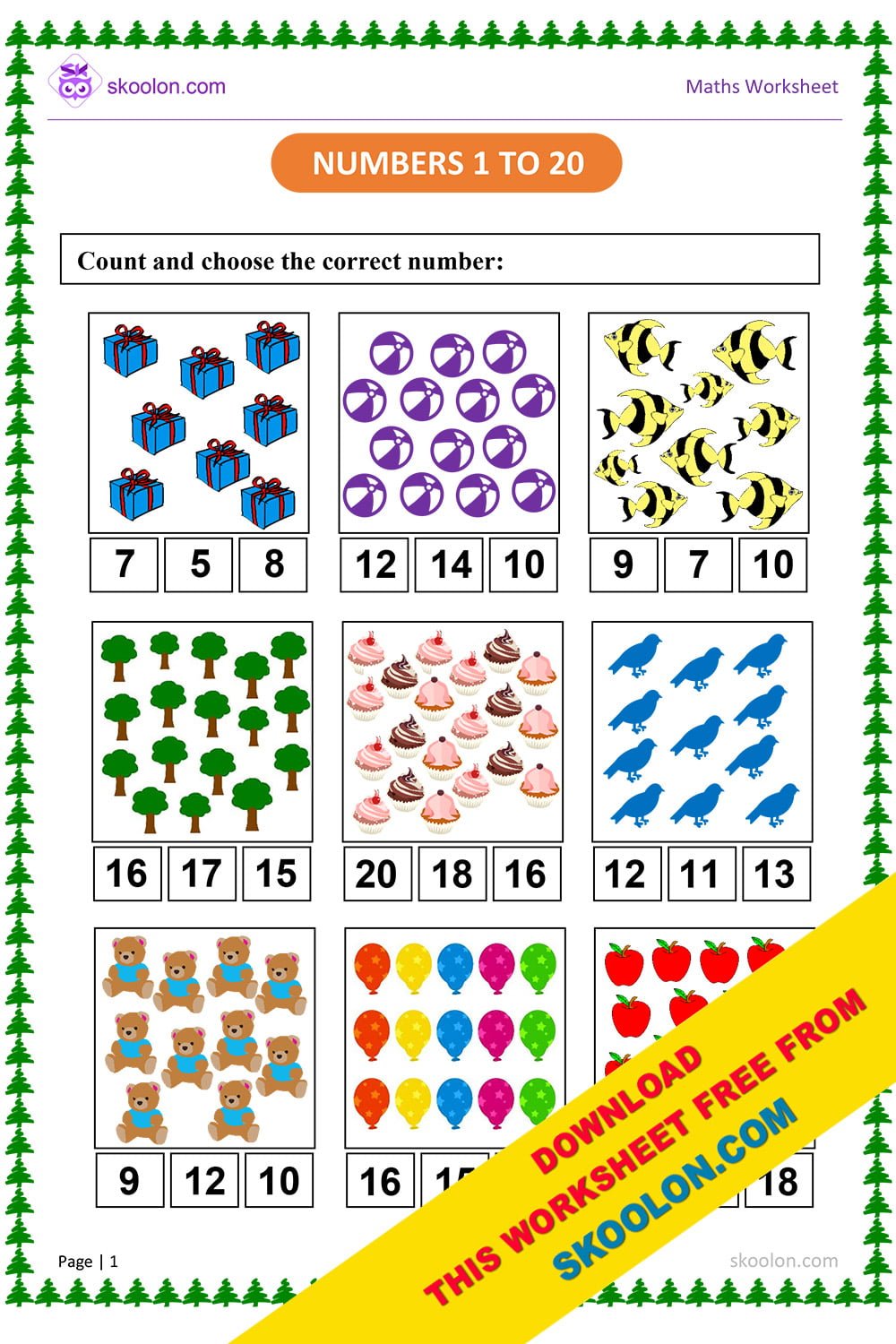 Numbers 1 To 20 In English Worksheets - Numbers 1 20