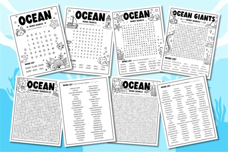 Oceans Word Search Level 73 - 15+ Ocean Word Search Free PDF Printables | 6 Levels of Difficulty ...