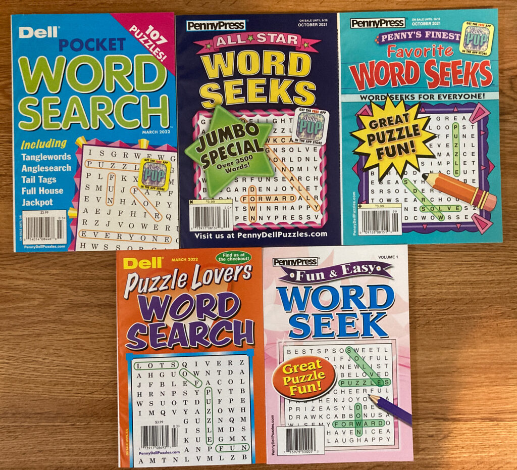 Penny Press Dell Word Seek - Lot of 5 Dell Penny Press Word Seek Puzzle Books Favorite All Star ...