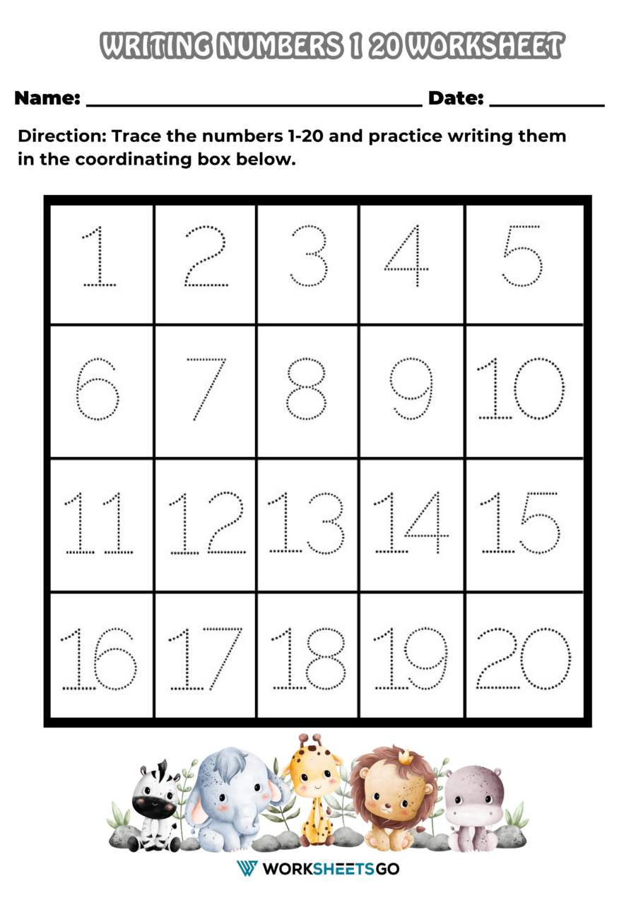 Practice Writing Numbers 1 20 - Free Printable Tracing Numbers 1 20 Worksheets PDF MathDeveloping ...