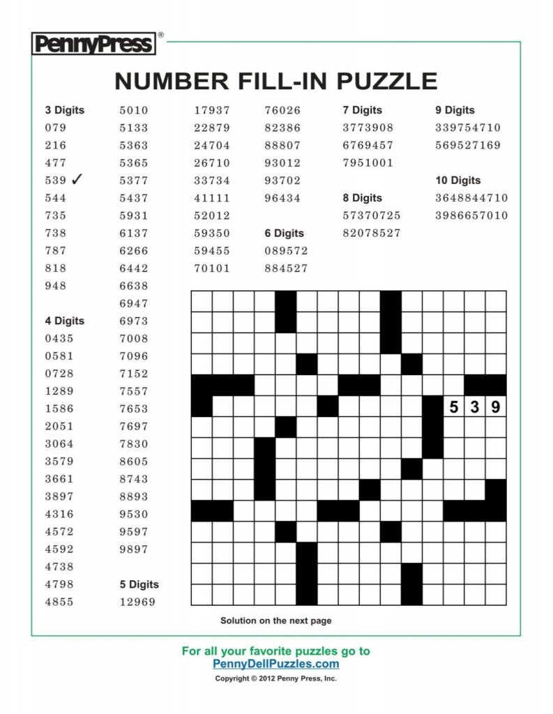 Printable Fill In Crossword Puzzles - Mom Printable