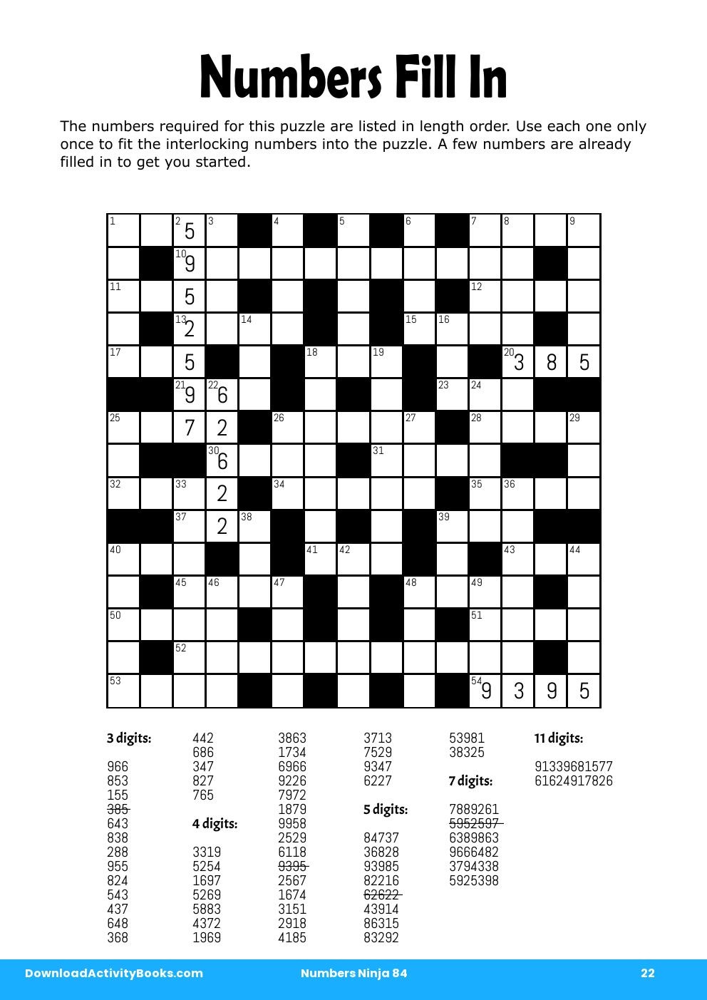 Free Printable Fill It In Puzzles