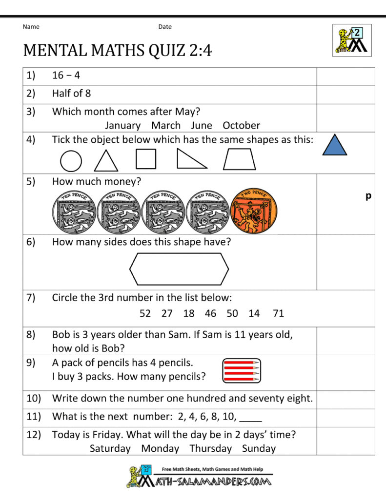 Printable Mental Maths Year 2 Worksheets Printable Mental Maths Year 2 Worksheets