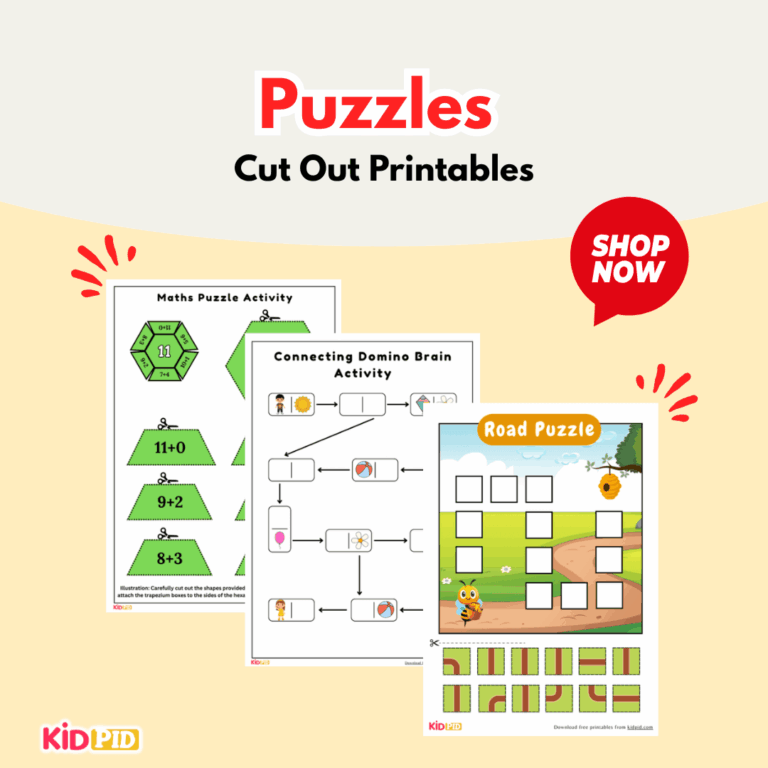 Printable Puzzles For 8 Year Olds - Puzzle Cut Out Printables for 5-8 Year Old Kids - Kidpid