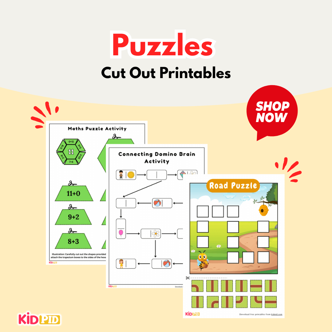 Printable Puzzles For 8 Year Olds - Puzzle Cut Out Printables for 5-8 Year Old Kids - Kidpid
