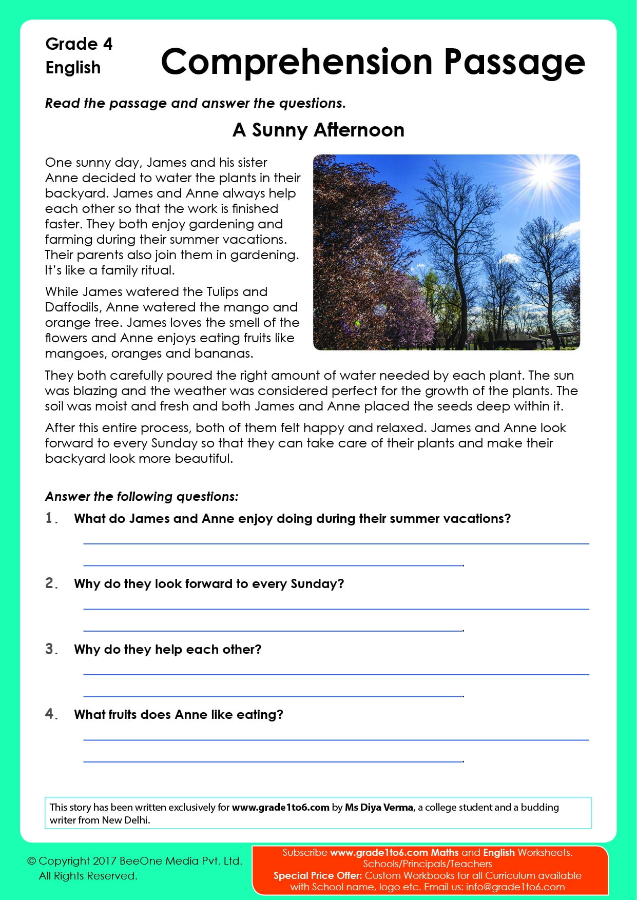 Reading Lessons For 4th Graders - Reading Comprehension Printable Worksheets 4th Grade - Reading ...