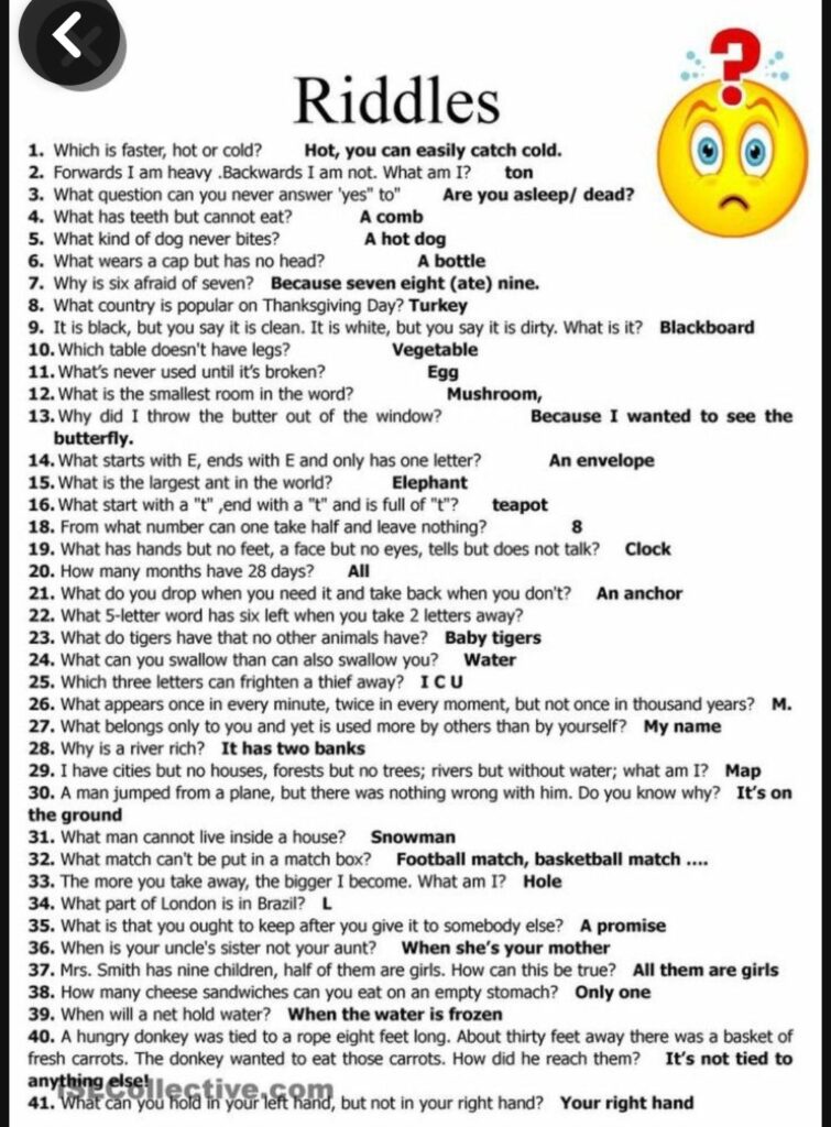 Riddles with friends | Fun riddle games for parties, Creative riddles ...