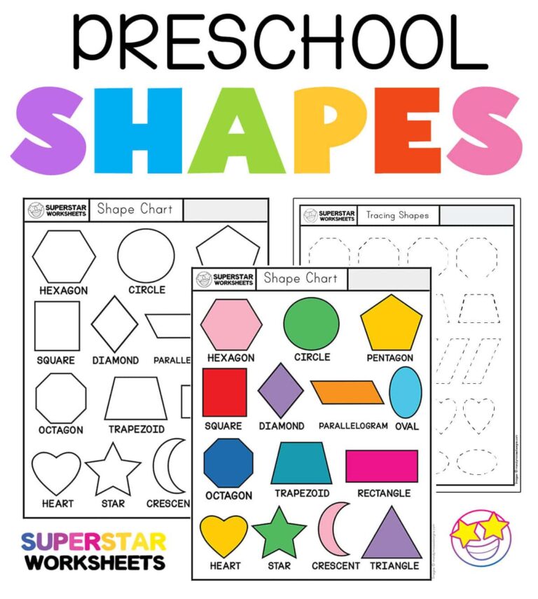 Shapes Activities For Preschoolers Printables - Shape Worksheets - Superstar Worksheets
