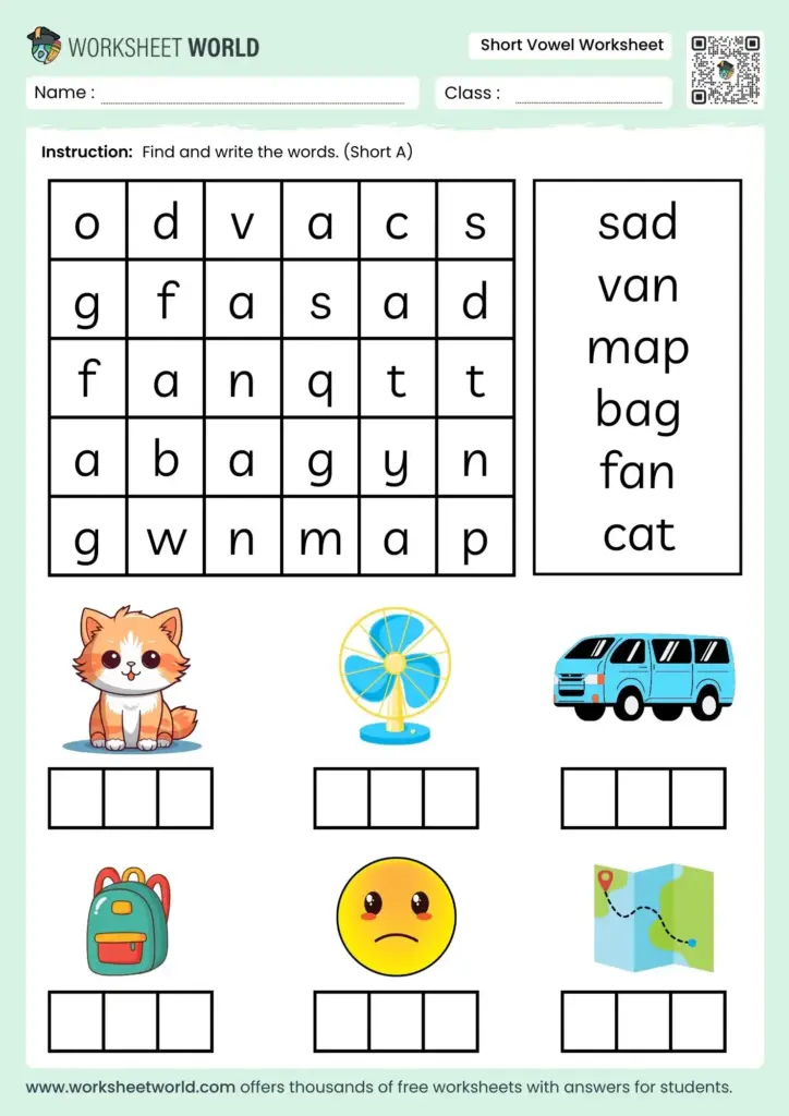 Short Vowel Worksheet Short Vowel Worksheet