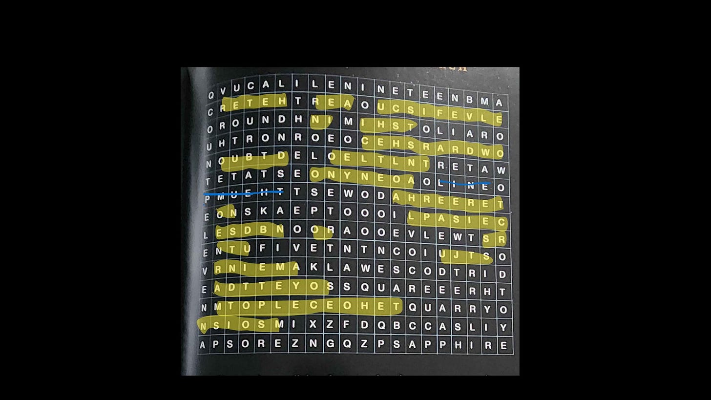 There's Treasure Inside Cryptogram - Found Clues to Jon Collins-Black Treasure Hunt - There's Treasure Inside