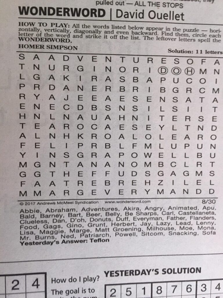 Thought the Boys would like this crossword puzzle that was in my local … Thought the Boys would like this crossword puzzle that was in my local ...