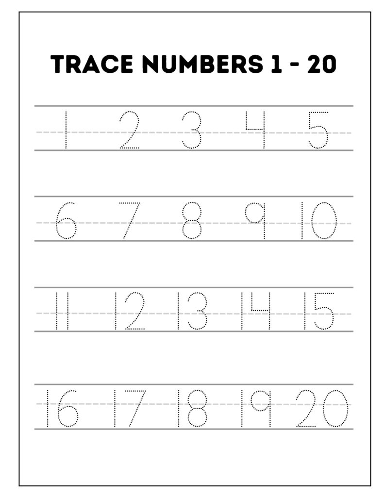 Tracing Numbers 1 20 Free Printable – Printable Free Templates Tracing Numbers 1 20 Free Printable - Printable Free Templates