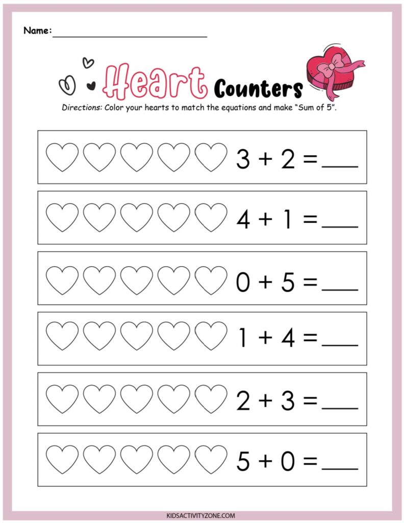 Valentines Day Math Packet - {Preschool & Kindergarten} - Kids ...