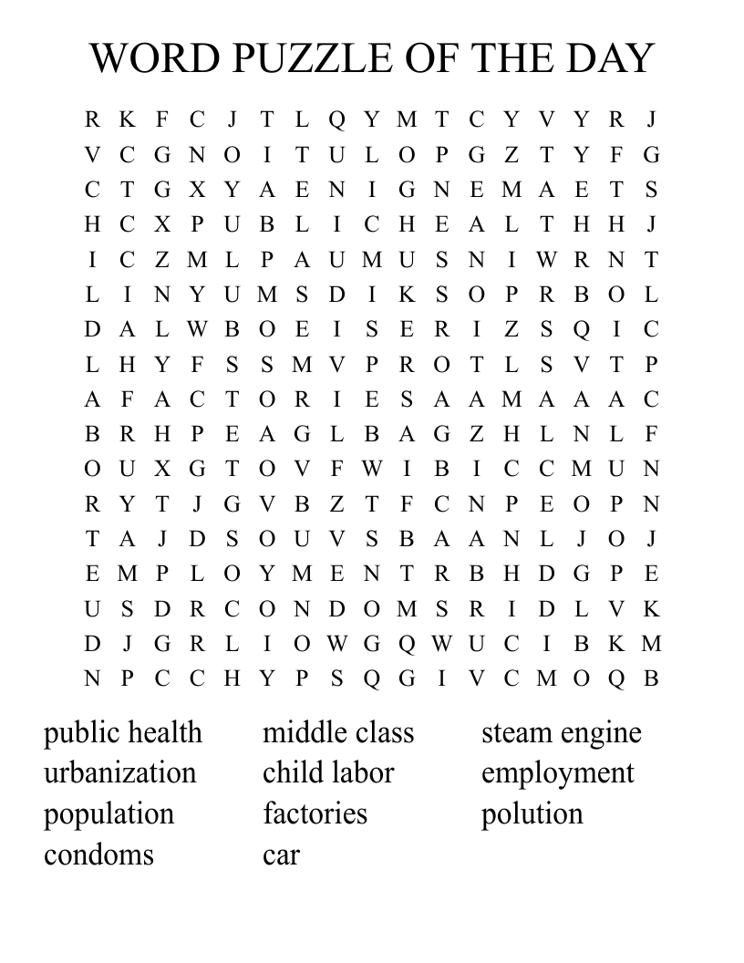Word Find Of The Day - WORD PUZZLE OF THE DAY Word Search - WordMint