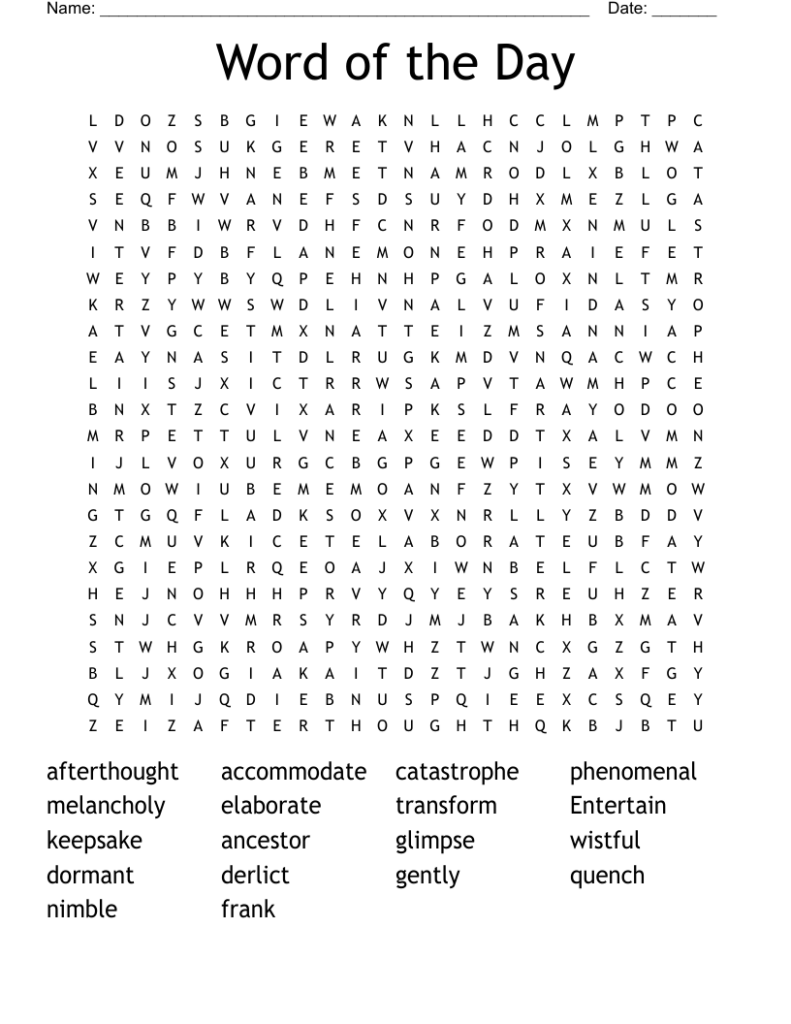 Word of the Day Word Search – WordMint Word of the Day Word Search - WordMint