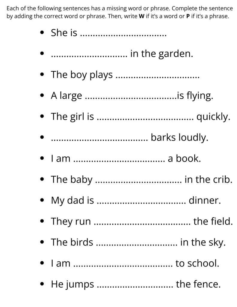 word phrase sentence worksheet for grade 2 – Made By Teachers word phrase sentence worksheet for grade 2 - Made By Teachers
