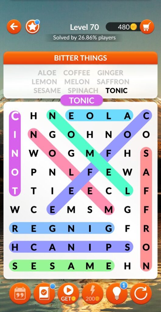 Word Search Explorer Level 70 Bitter things Answers - qunb