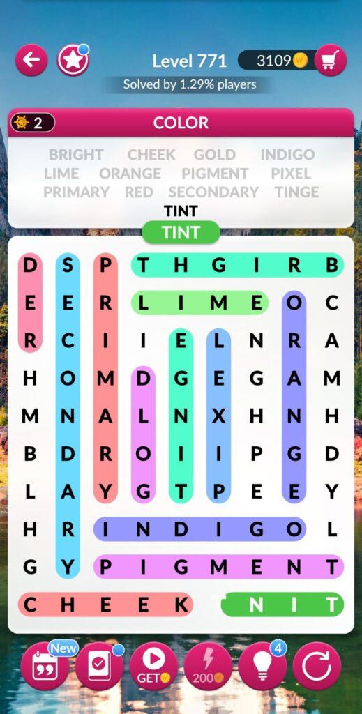 Word Search Explorer Level 771 Color Answers - qunb