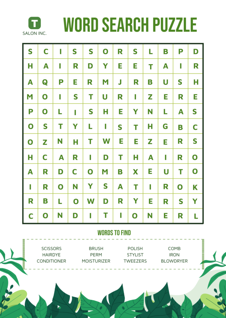 Word Search Puzzles Online For Free - Word Search Designs