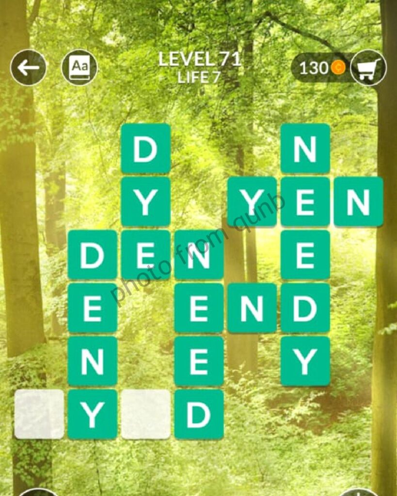 Wordscapes Level 71 Life 7 Answers - qunb