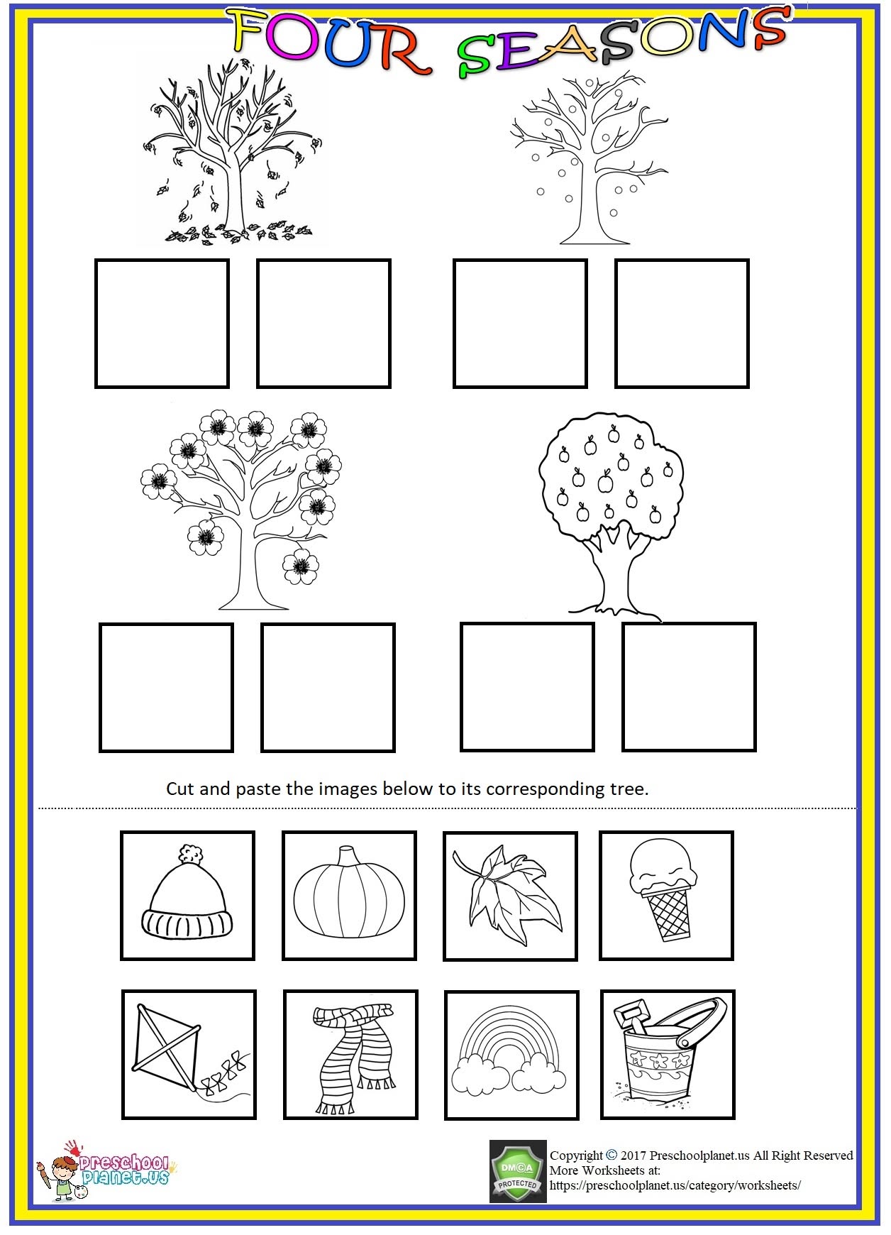Worksheet For Seasons For Kindergarten - Download and print Preschool Worksheet Seasons (Free PDF)