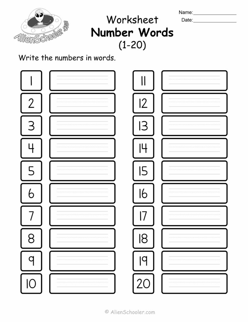 Write the Numbers 1-20 In Words Worksheet Printable – Alien Schooler Write the Numbers 1-20 In Words Worksheet Printable - Alien Schooler