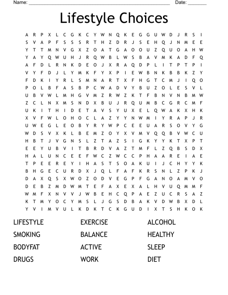 Your Life Choices Word Search – Teenagers Word Search – WordMint Your Life Choices Word Search - Teenagers Word Search - WordMint